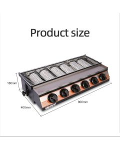 Commercial BBQ Oven Gas Type 6 Heads Energy-saving BBQ Grill