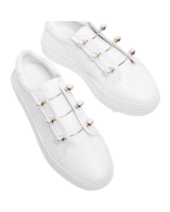 Faux Pearl Decorated Slip On Sneakers