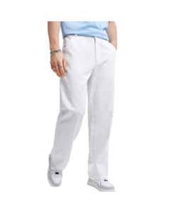 Men Solid Slant Pocket Straight Leg Trousers